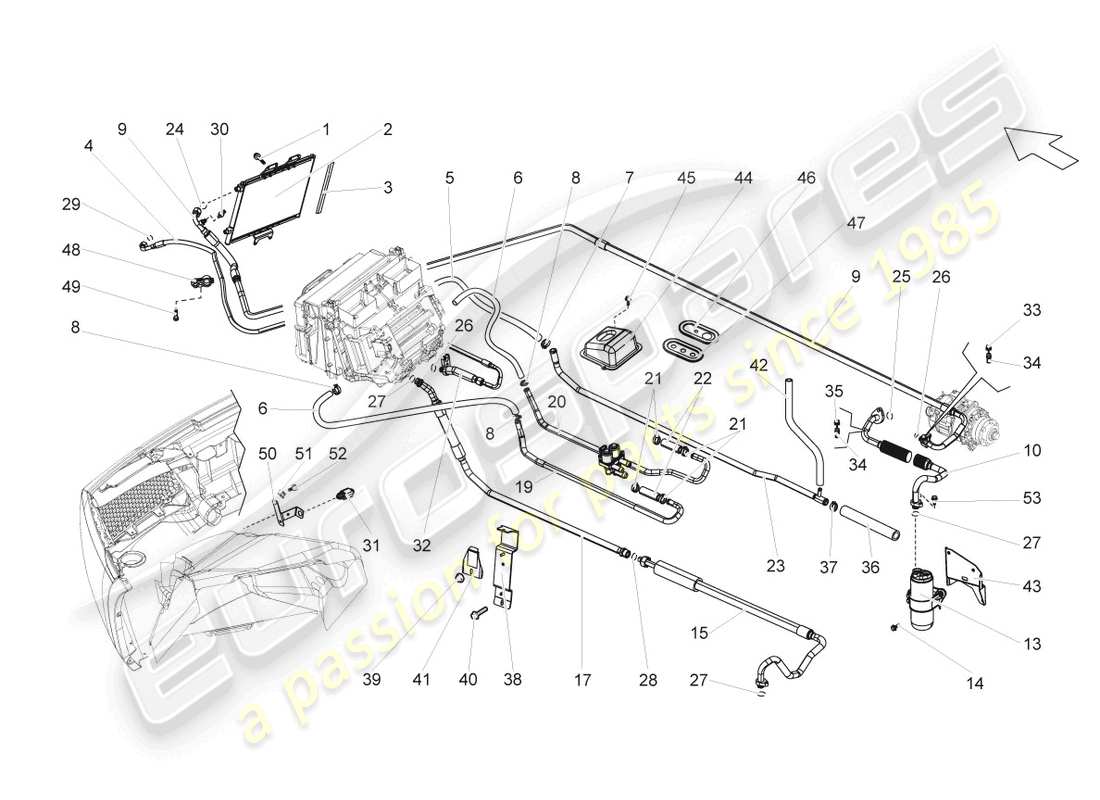 lamborghini gallardo coupe (2004) a/c condenser parts diagram