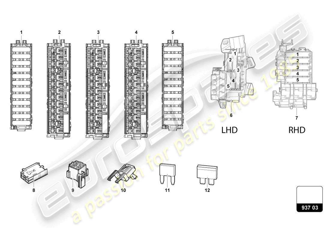 lamborghini urus (2022) fuses driver side parts diagram