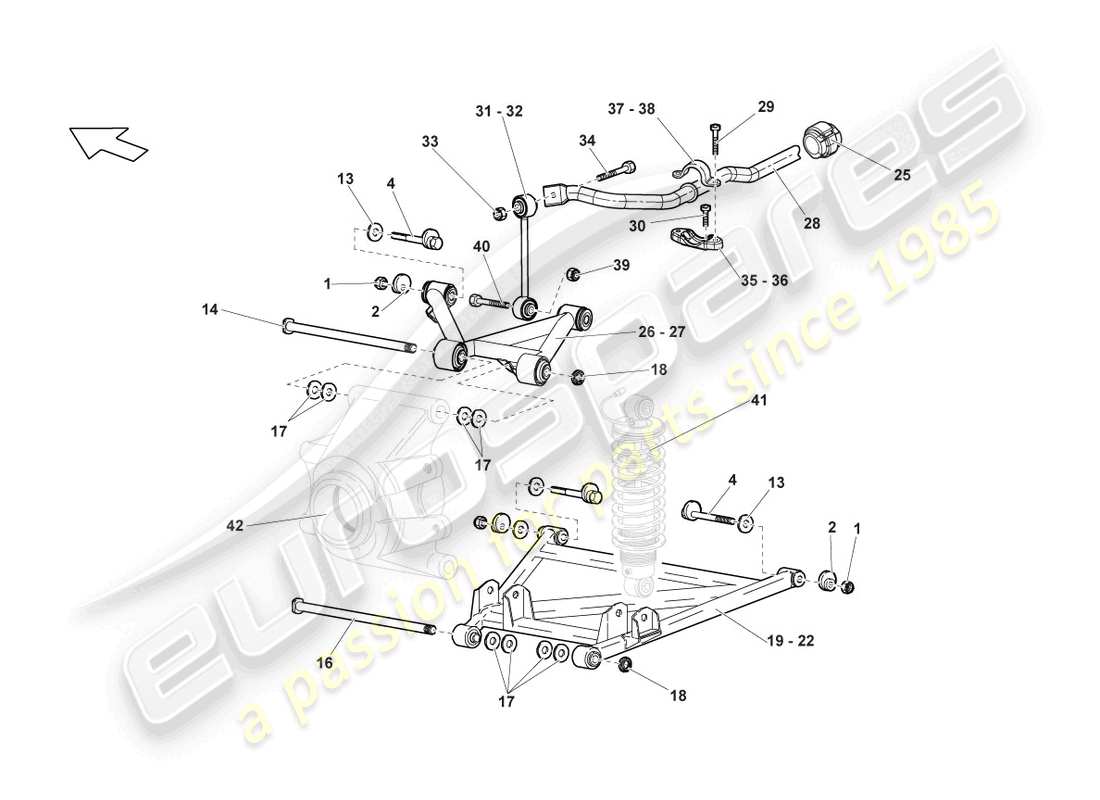 lamborghini lp640 roadster (2010) wishbone rear part diagram