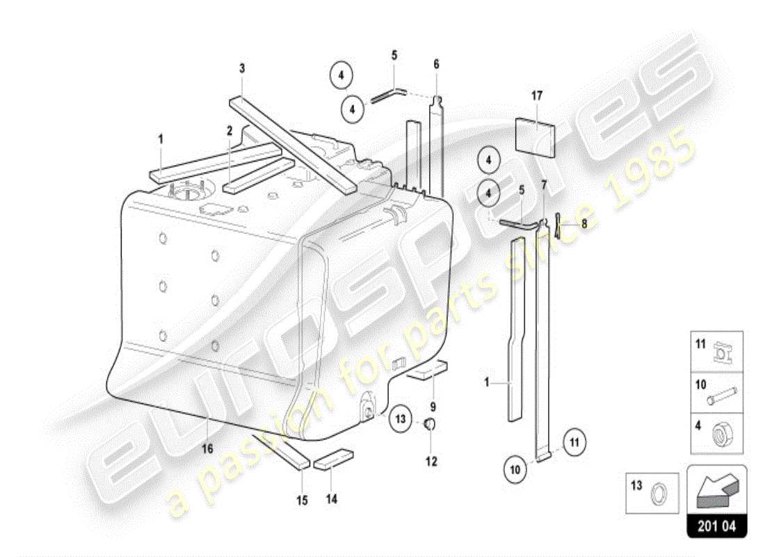 lamborghini diablo vt (1996) fuel tank parts diagram