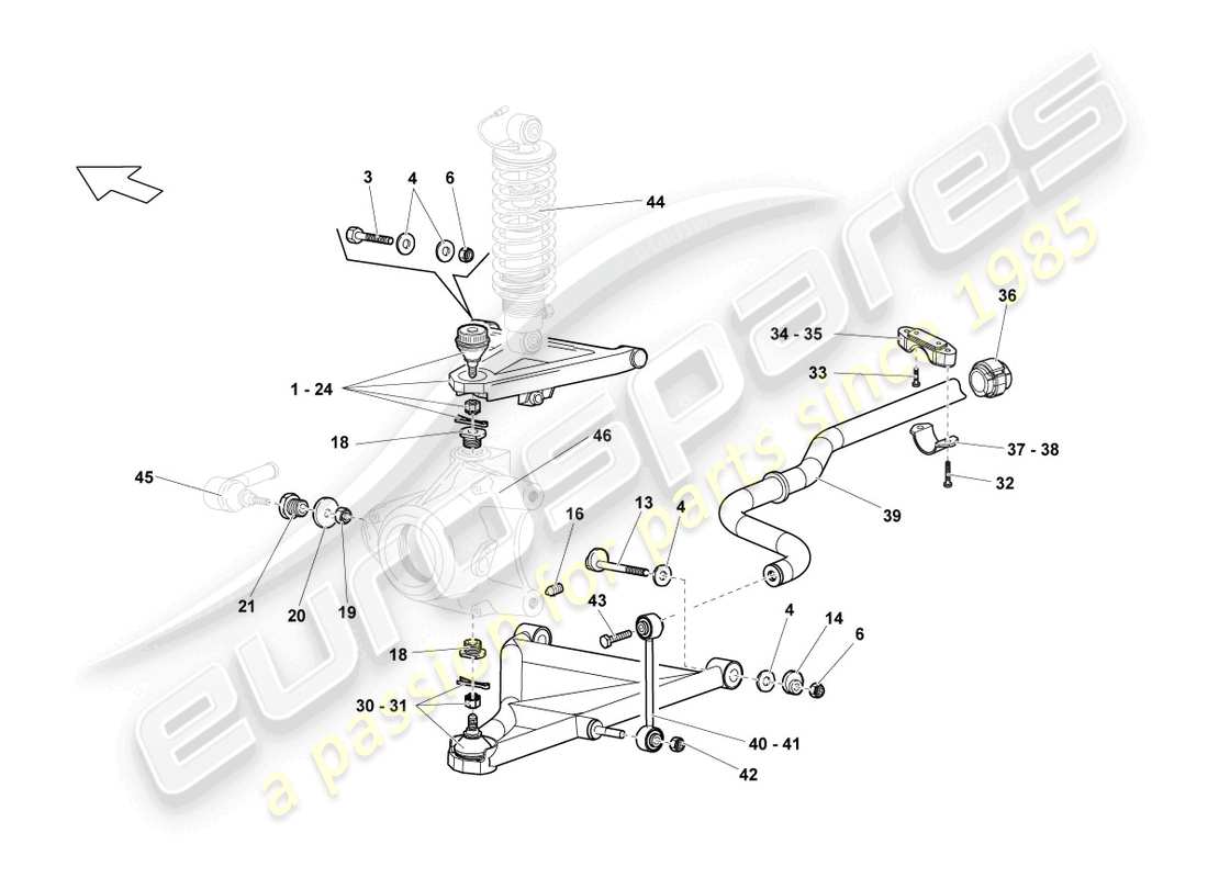 lamborghini lp640 roadster (2010) wishbone part diagram