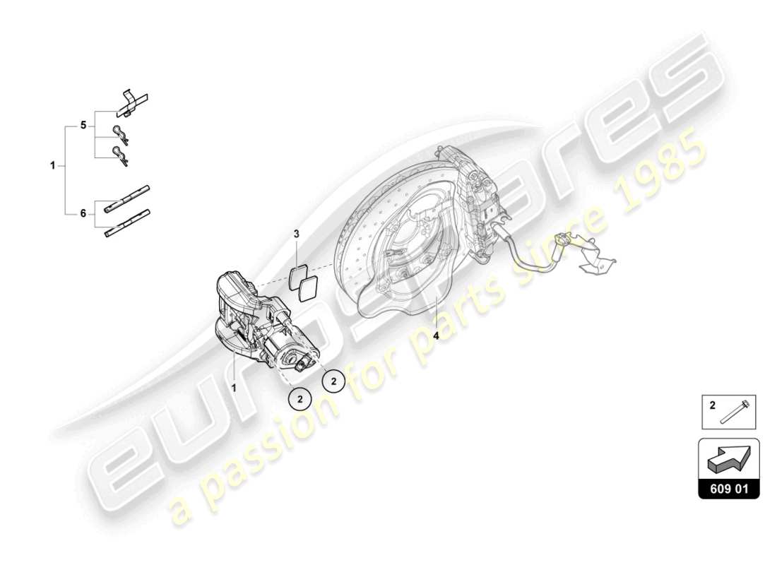 lamborghini 2023 (evo spyder 2wd) parking brake part diagram