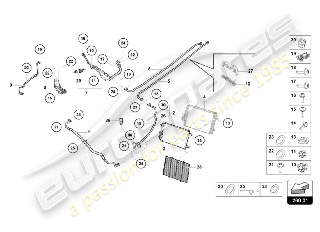 lamborghini 2023 (tecnica) a/c condenser parts diagram