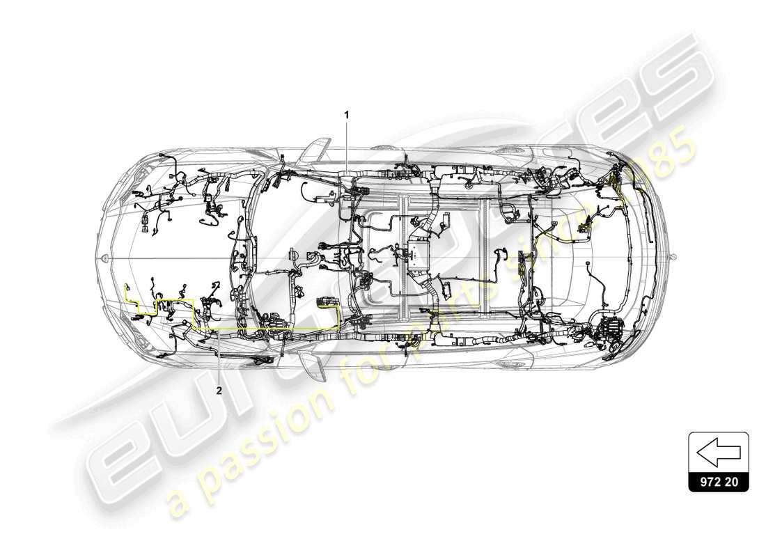 lamborghini urus (2022) wiring harness for interior part diagram