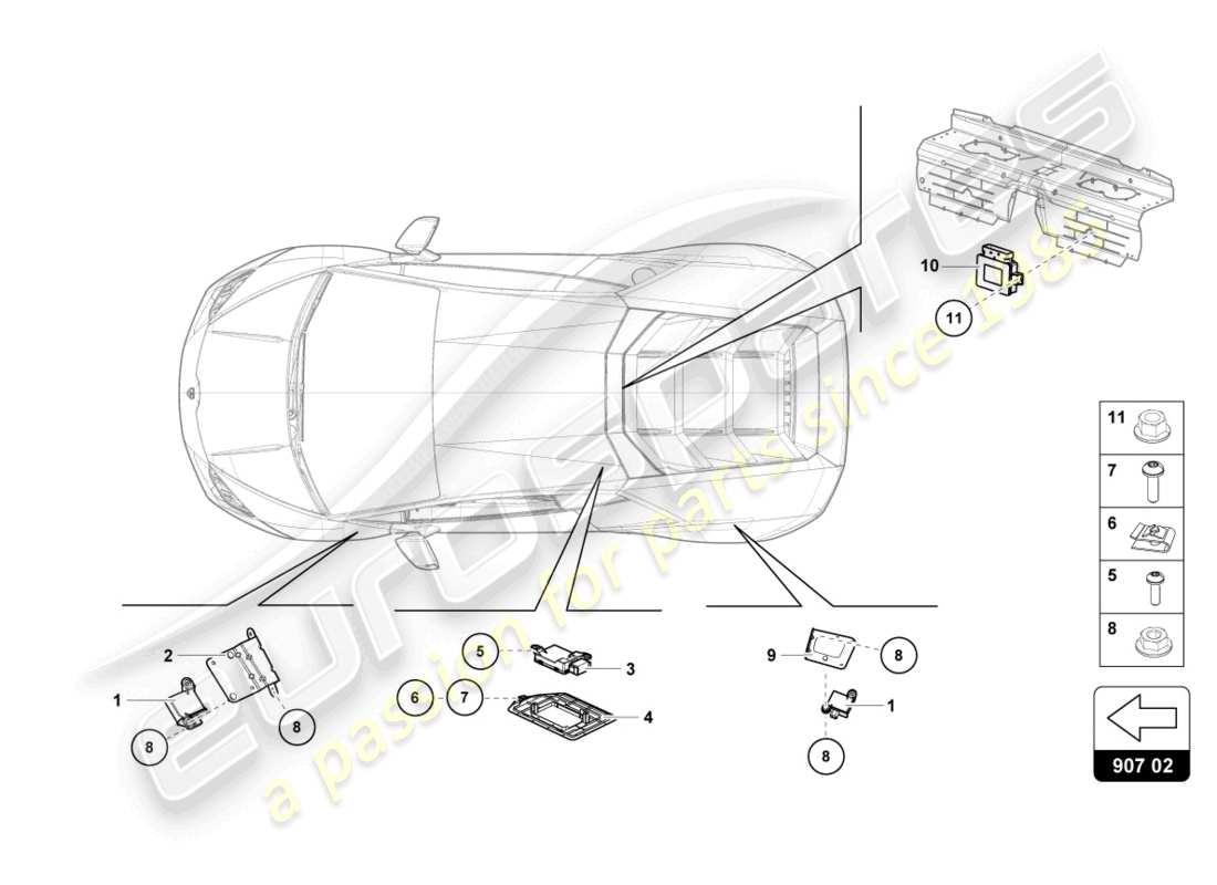 lamborghini 2022 (evo spyder 2wd) pushbutton for tyre pressure warning part diagram
