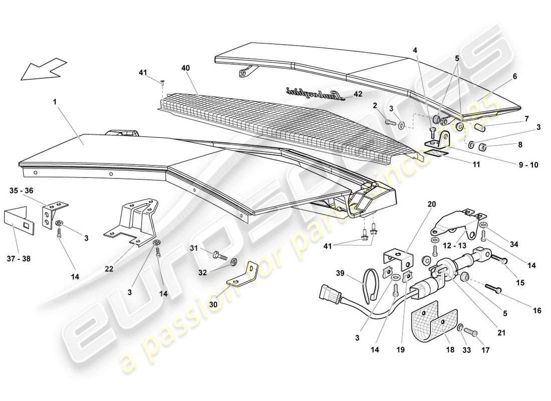 lamborghini reventon flap for engine cover part diagram
