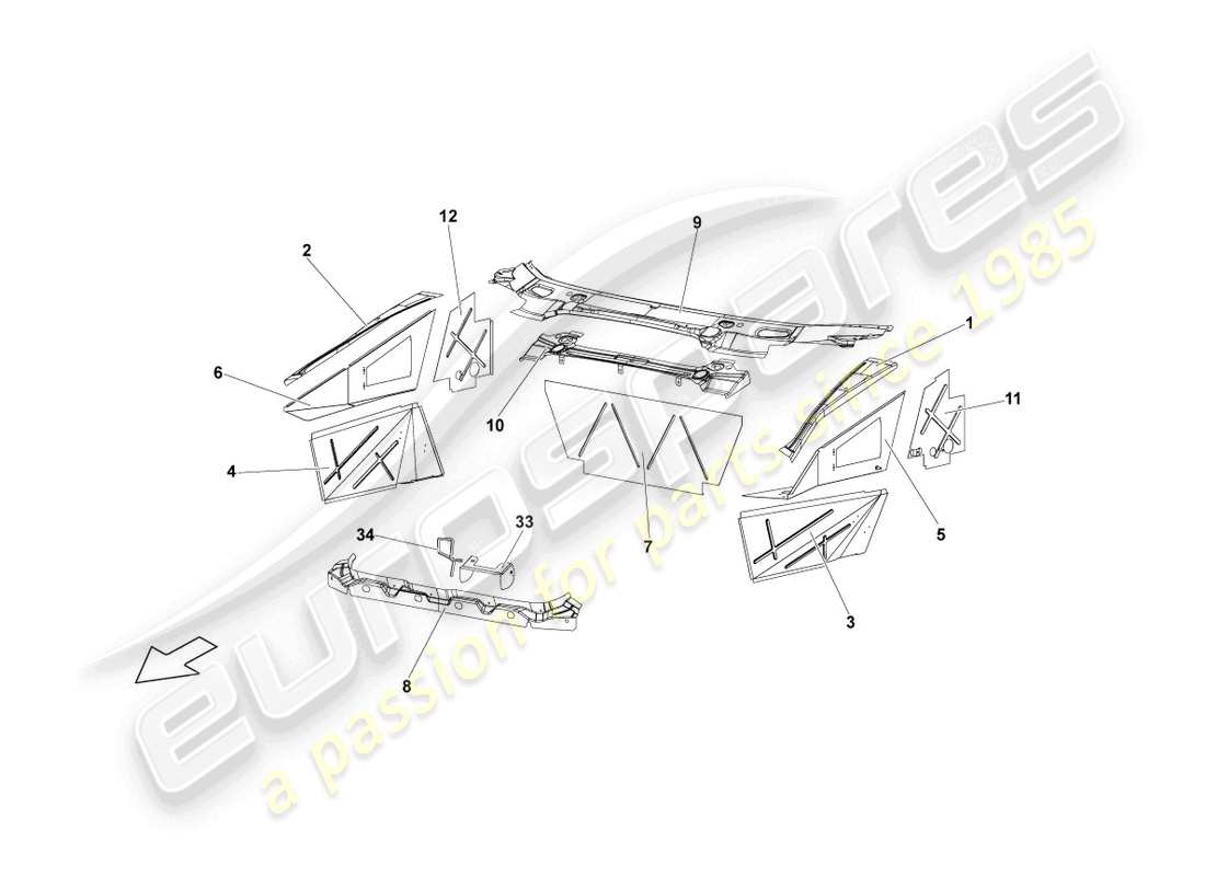 lamborghini reventon frame front parts diagram