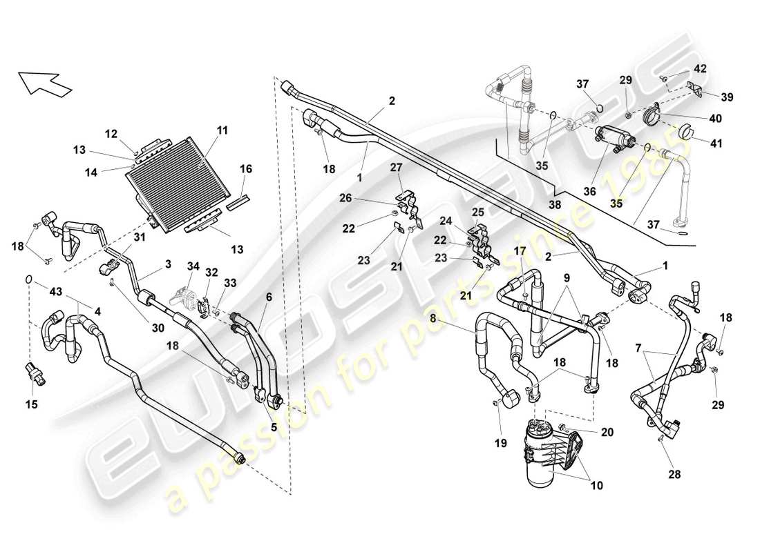 lamborghini lp550-2 spyder (2014) a/c condenser part diagram