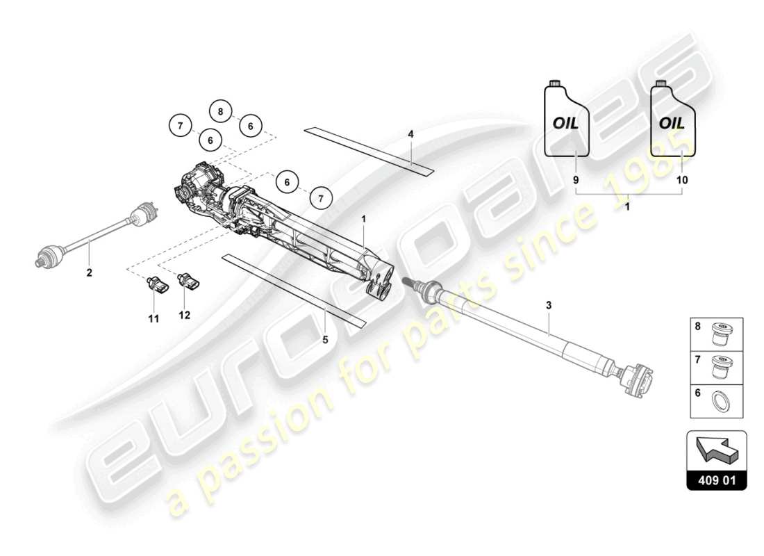 lamborghini 2024 (sterrato) front axle differential part diagram