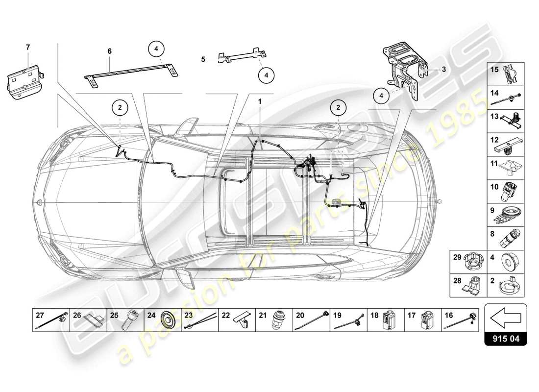 lamborghini urus (2020) wiring set for battery +/- parts diagram