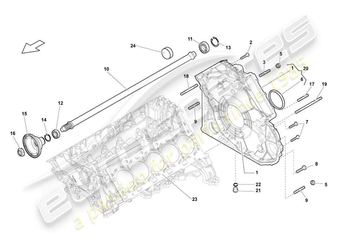 lamborghini gallardo spyder (2008) cover for axle differential part diagram