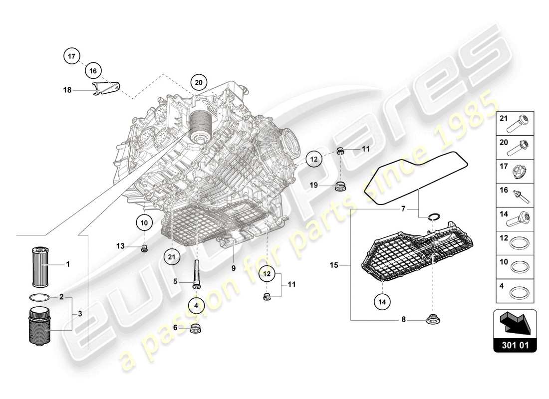 lamborghini 2024 (evo spyder) oil filter part diagram