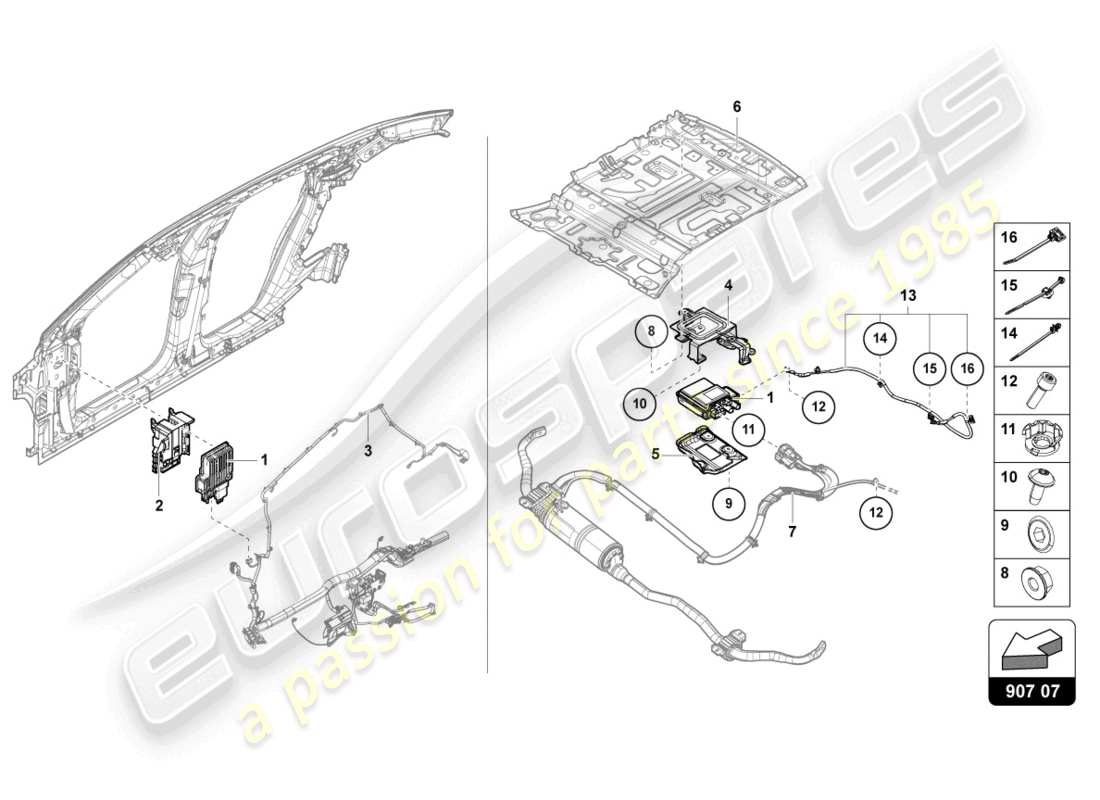 lamborghini urus (2021) control unit for active roll stabilisation part diagram