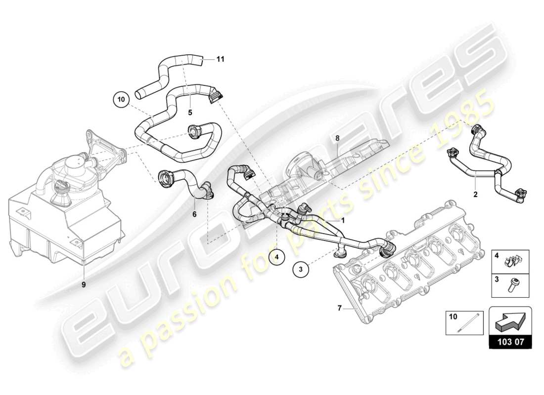 lamborghini 2024 (sto) breather line part diagram