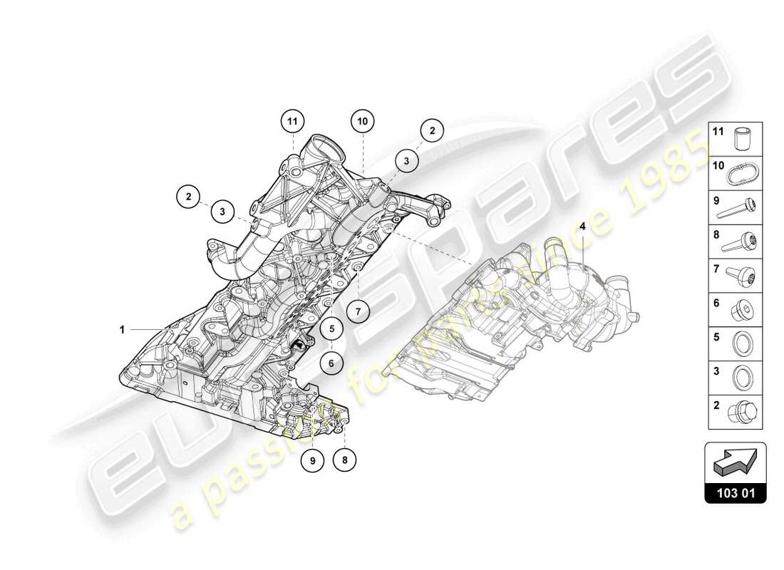 lamborghini 2023 (evo spyder) engine oil sump part diagram
