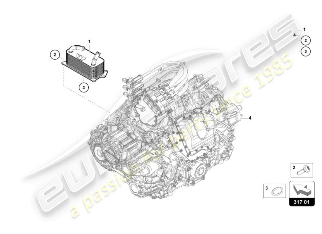 lamborghini revuelto coupe (2024) gear oil cooler parts diagram