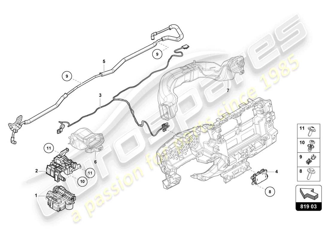 lamborghini urus (2021) aroma dispenser part diagram