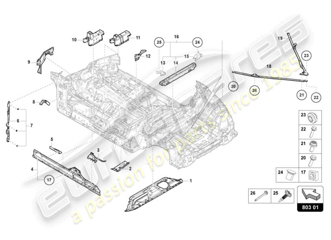 lamborghini urus (2020) underbody parts diagram