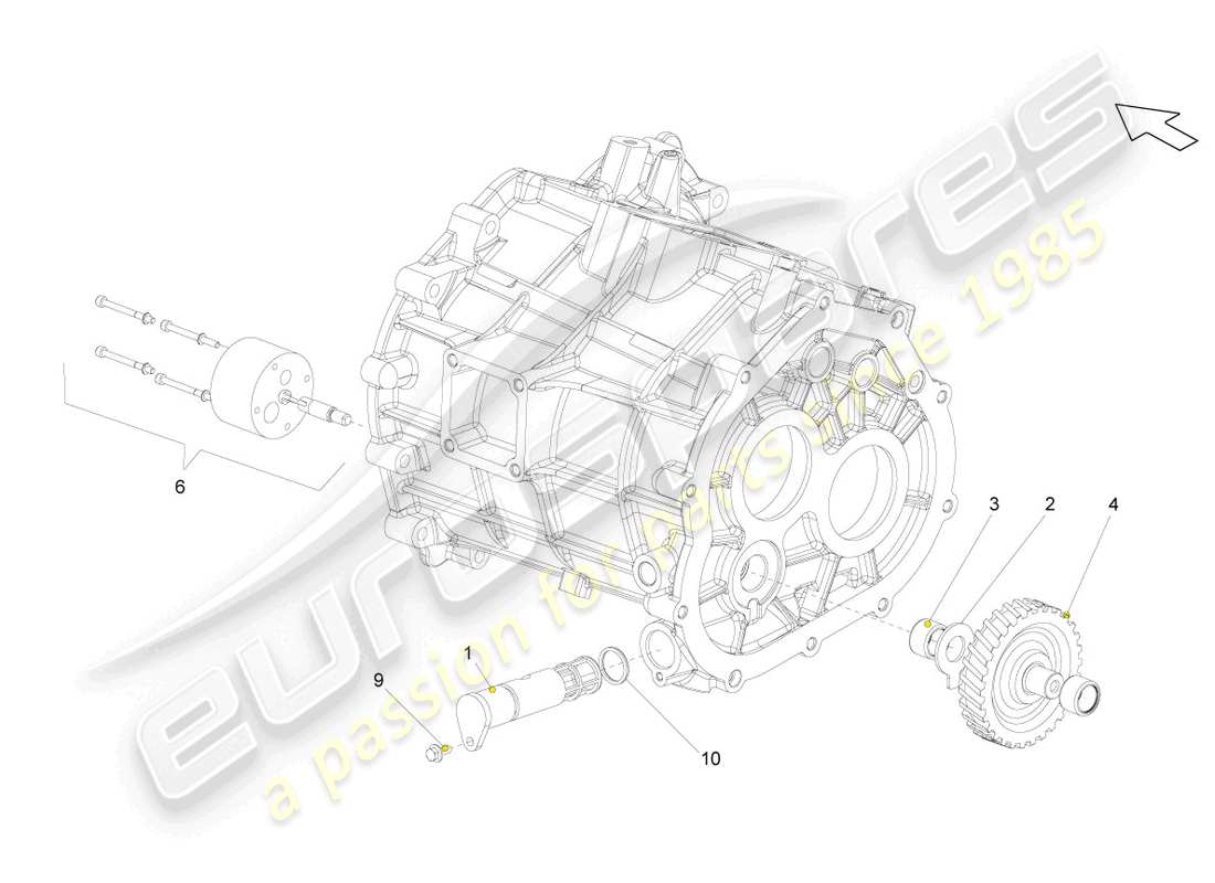 lamborghini gallardo spyder (2008) sliding wheel for reverse gear part diagram