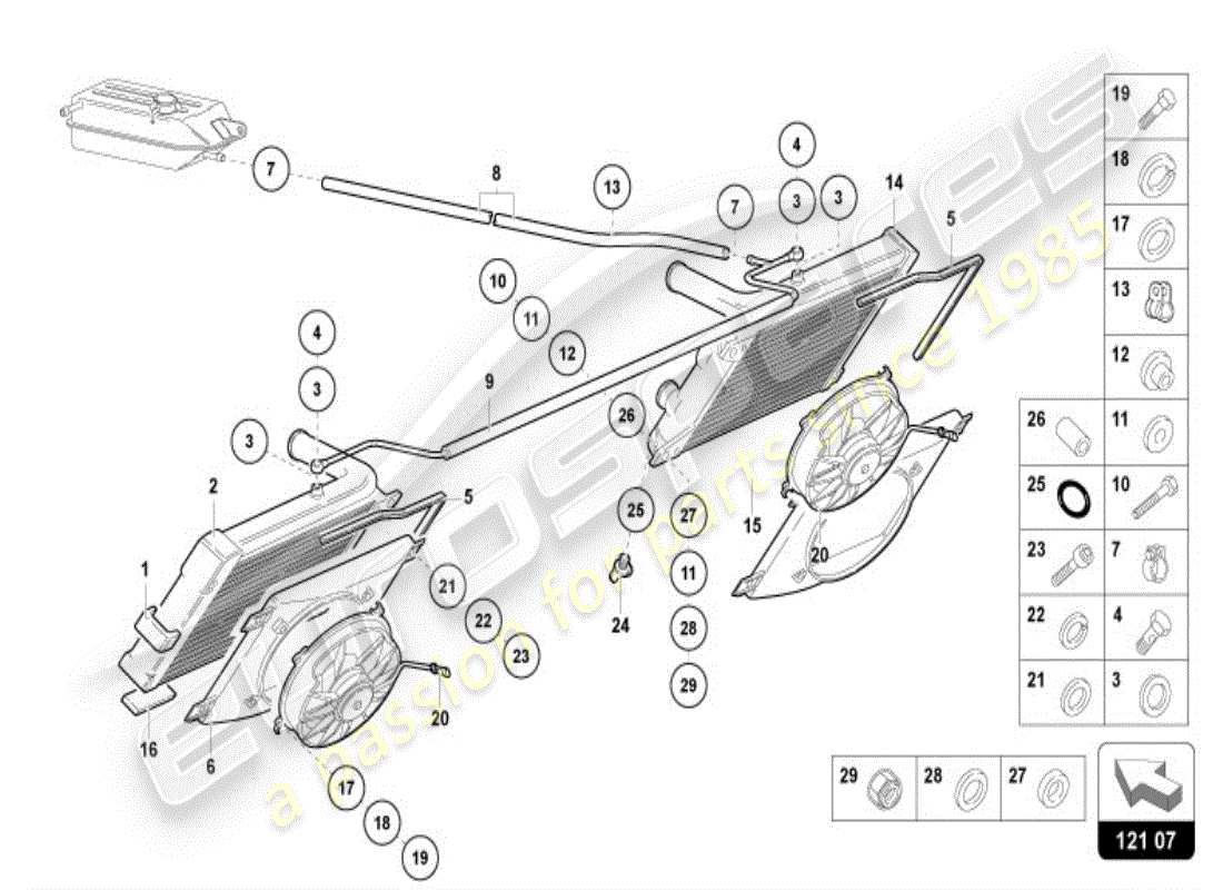 lamborghini diablo vt (1997) cooler for coolant parts diagram