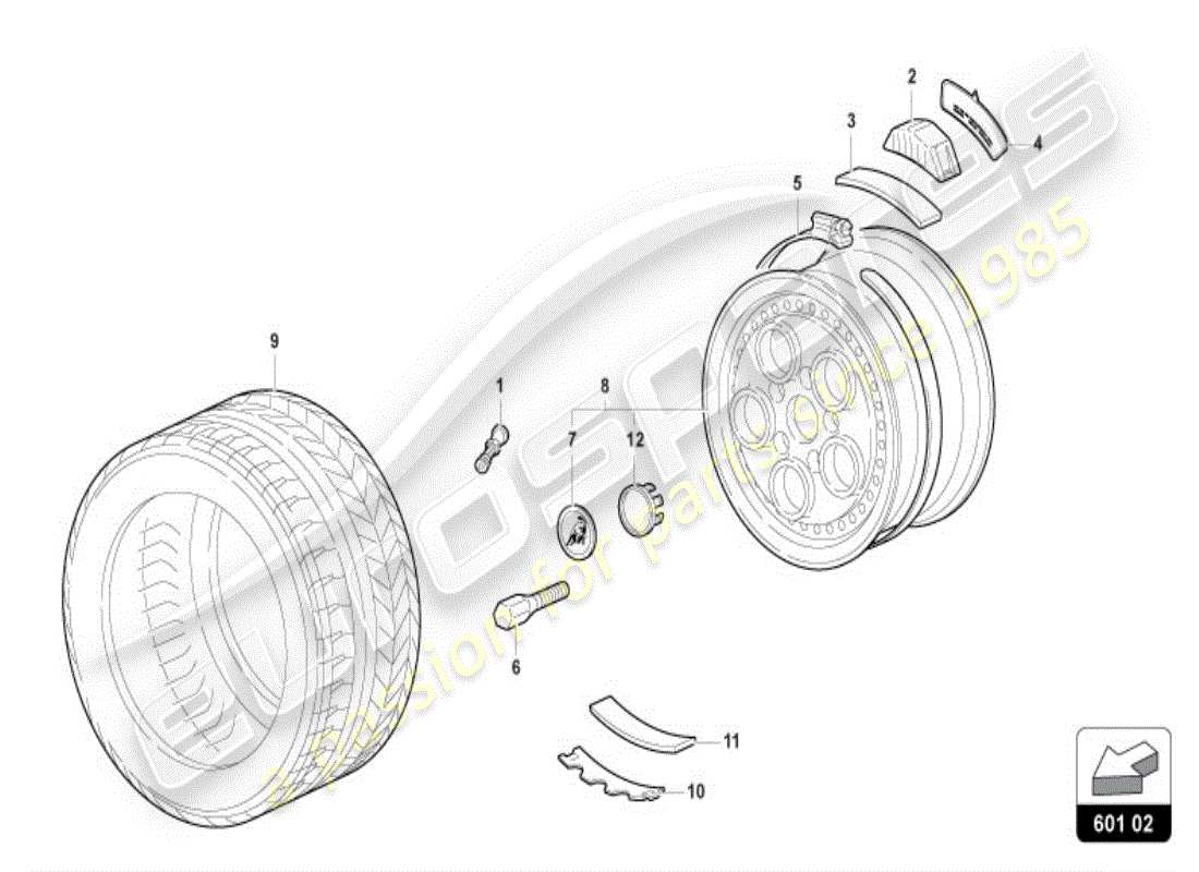 lamborghini diablo vt (1997) wheels/tyres rear parts diagram