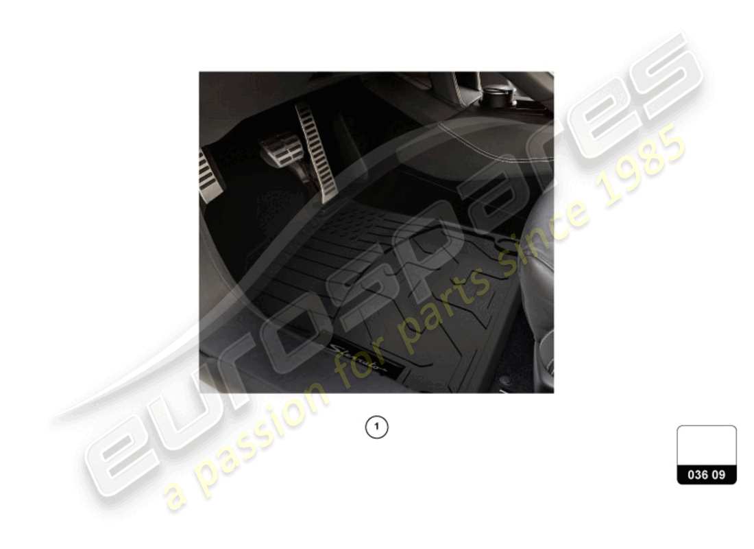 lamborghini accessories (sterrato) all-weather floor mat part diagram