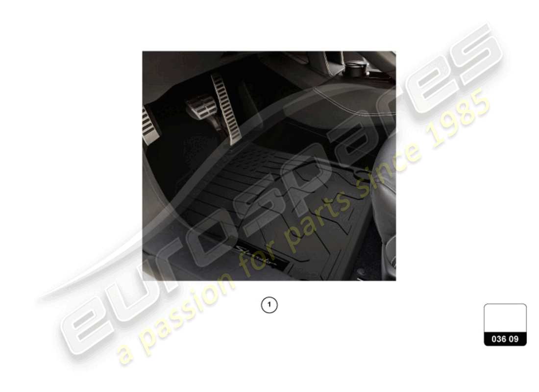 lamborghini huracan sterrato (accessories) all-weather floor mat parts diagram