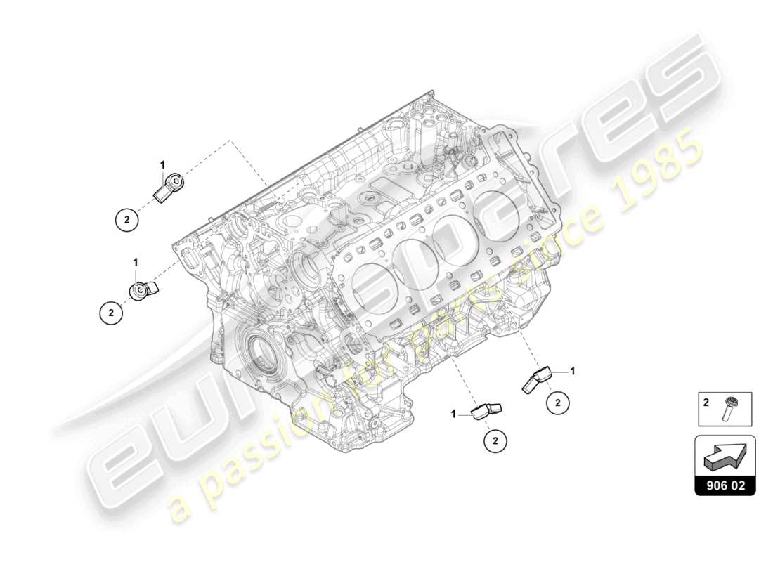 lamborghini urus (2019) knock sensor parts diagram