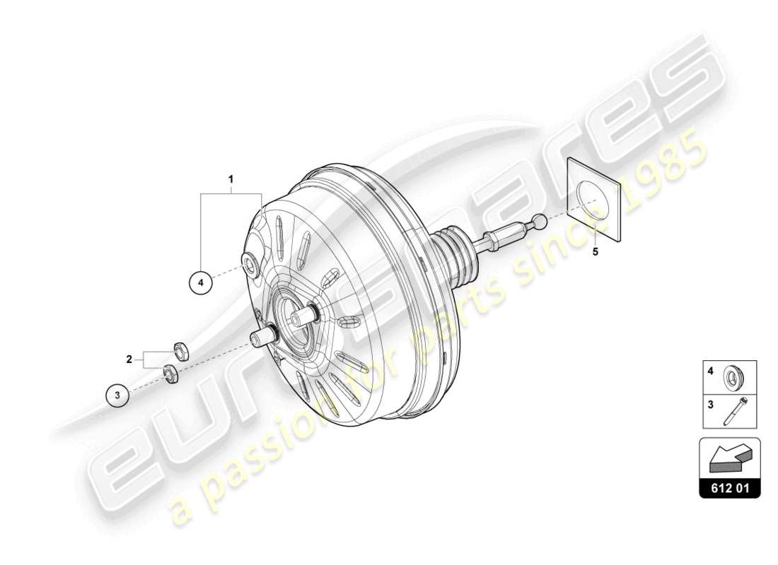 lamborghini urus (2020) brake servo parts diagram