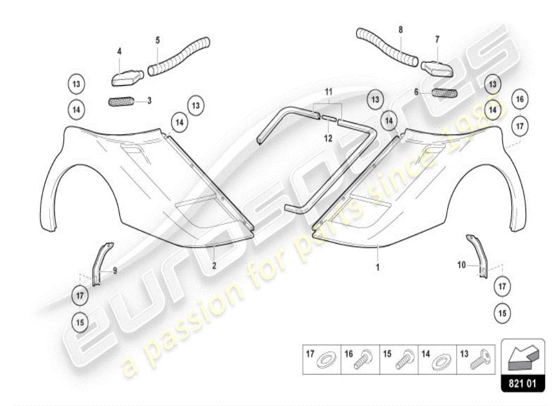 lamborghini diablo vt (1997) wing front parts diagram