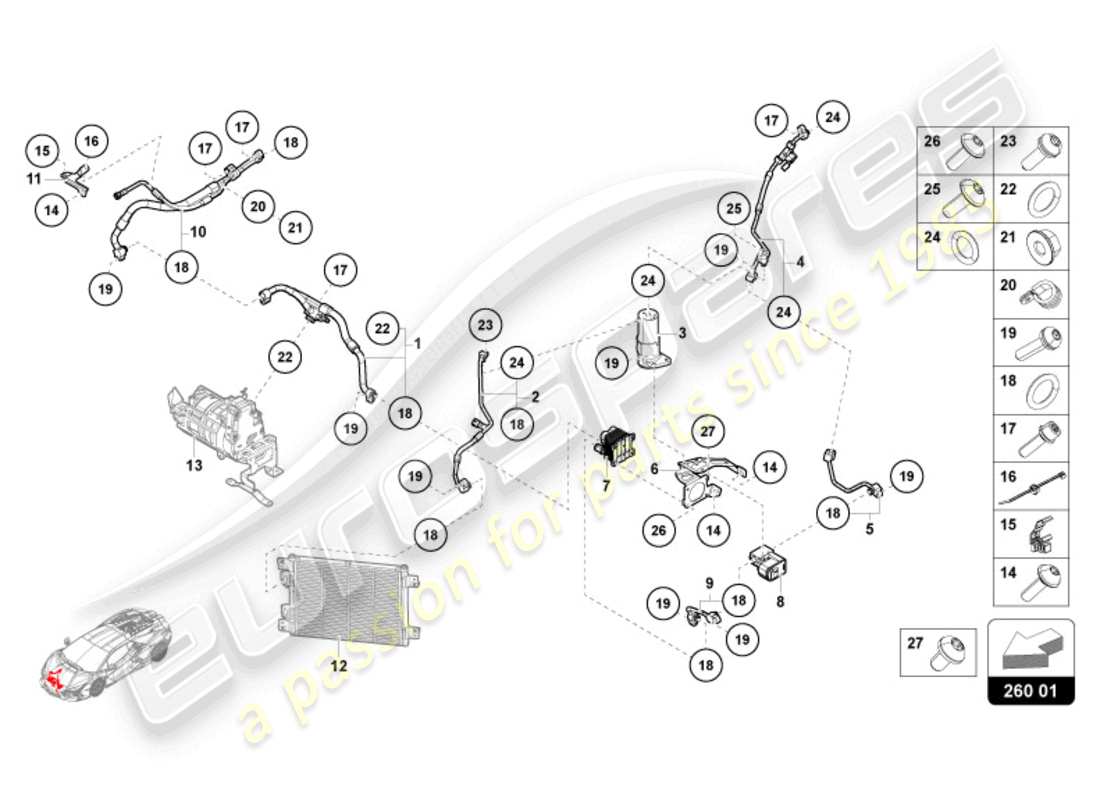lamborghini revuelto coupe (2024) (expansion valve > drier) parts diagram