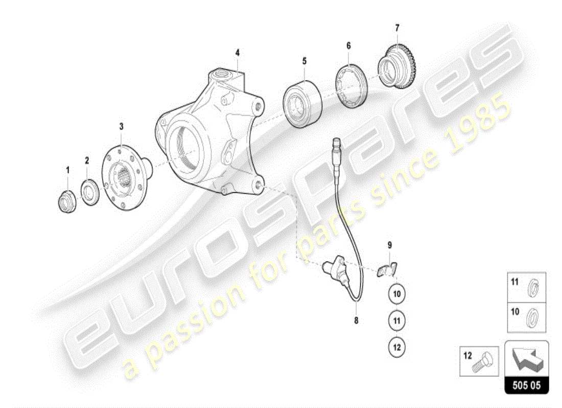 lamborghini diablo vt (1998) wheel hub parts diagram