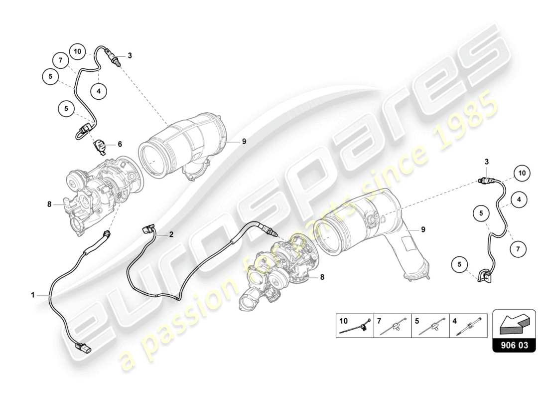 lamborghini urus (2022) lambda probe part diagram