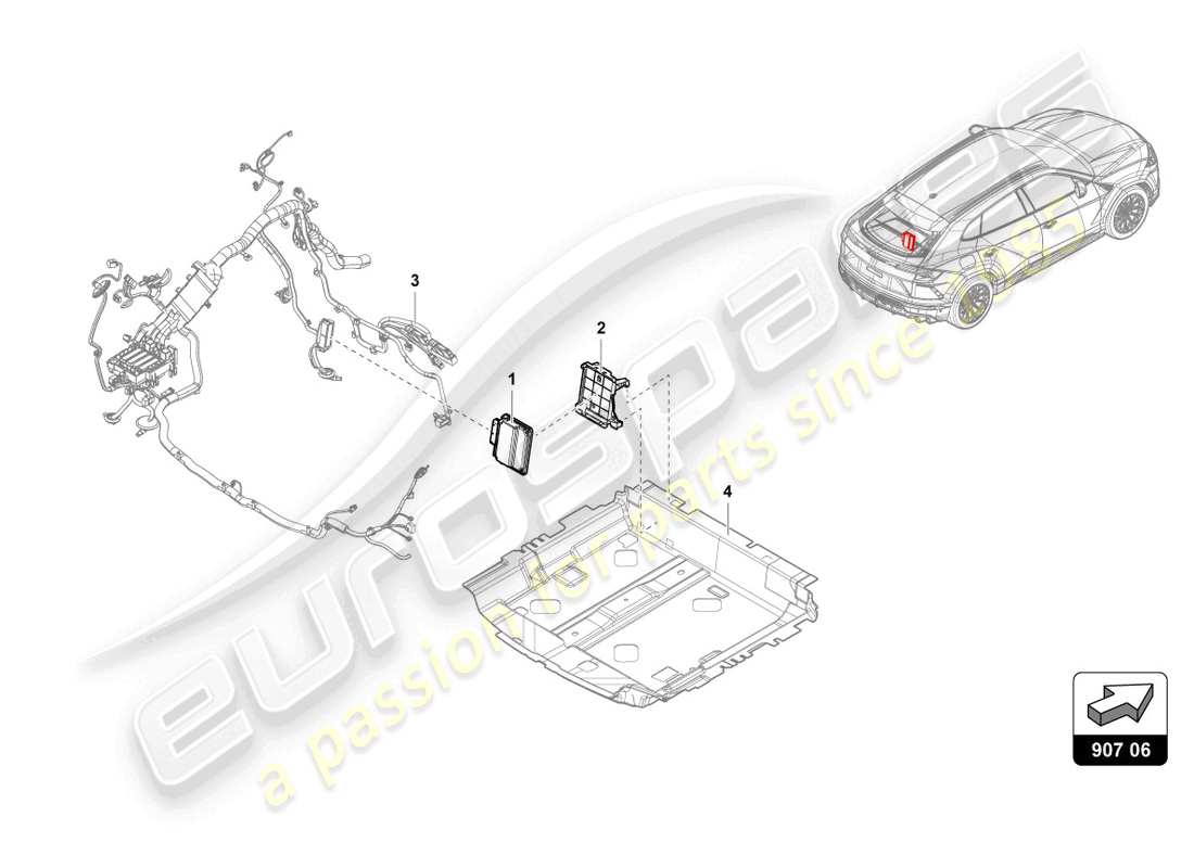 lamborghini urus (2021) control unit for four-wheel drive part diagram