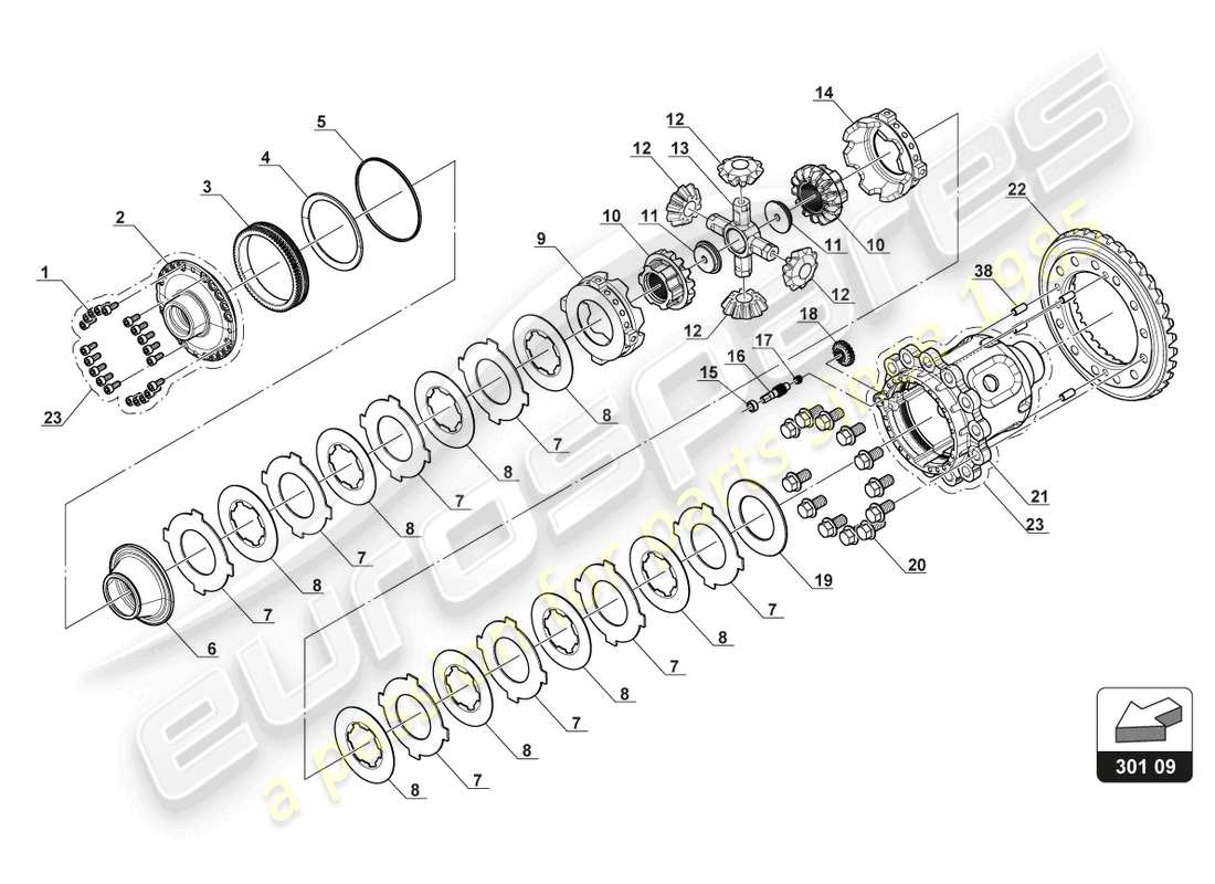 lamborghini 2017 (gt3) slip differential part diagram