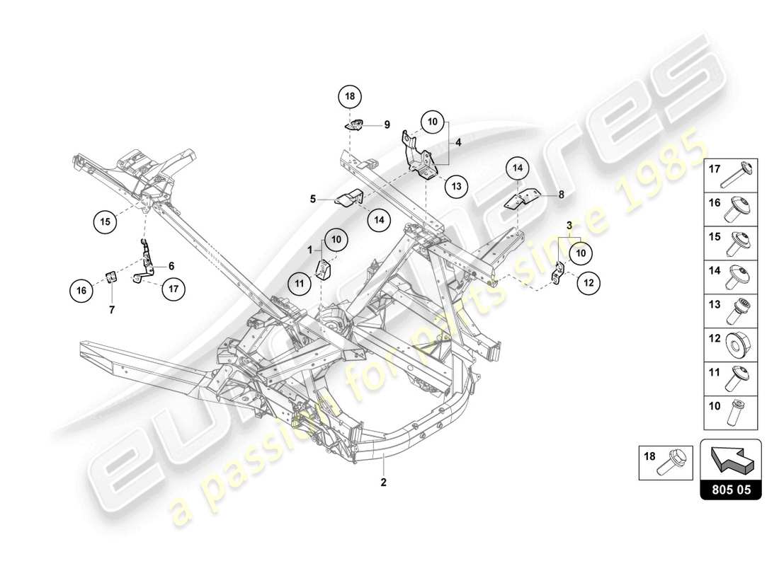 lamborghini 2021 (sto) chassis side, rear part diagram