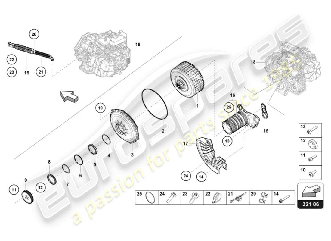 lamborghini 2024 (tecnica) multi-plate clutch for dual clutch gearbox part diagram