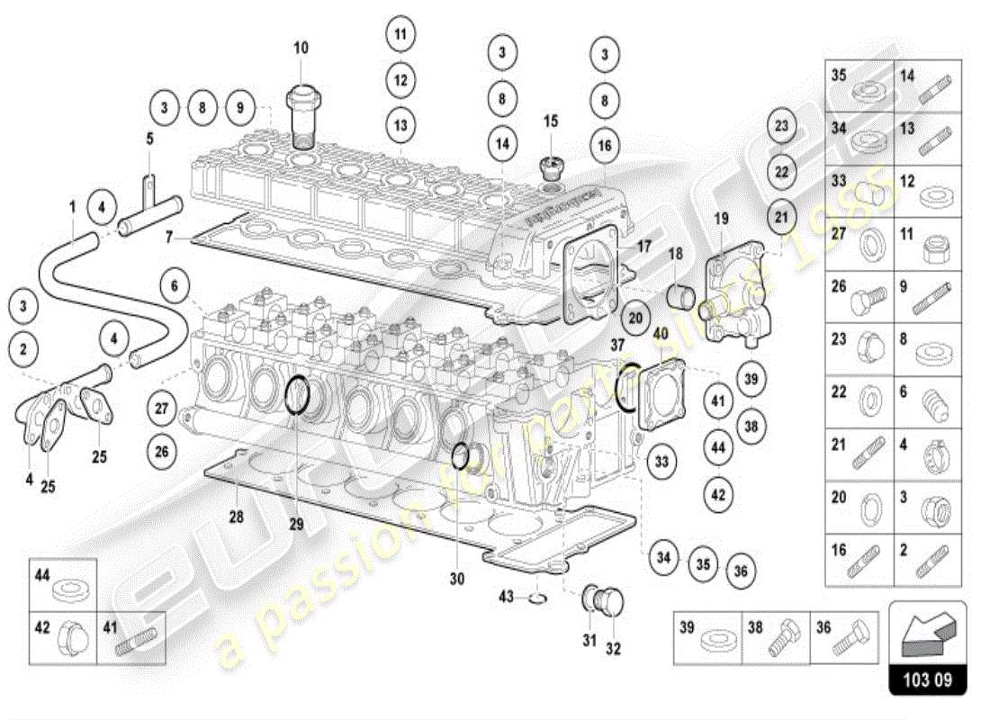 lamborghini diablo vt (1998) left head accessories parts diagram