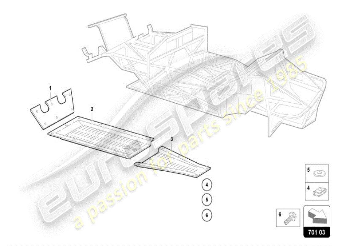 lamborghini diablo vt (1997) trim frame front part parts diagram