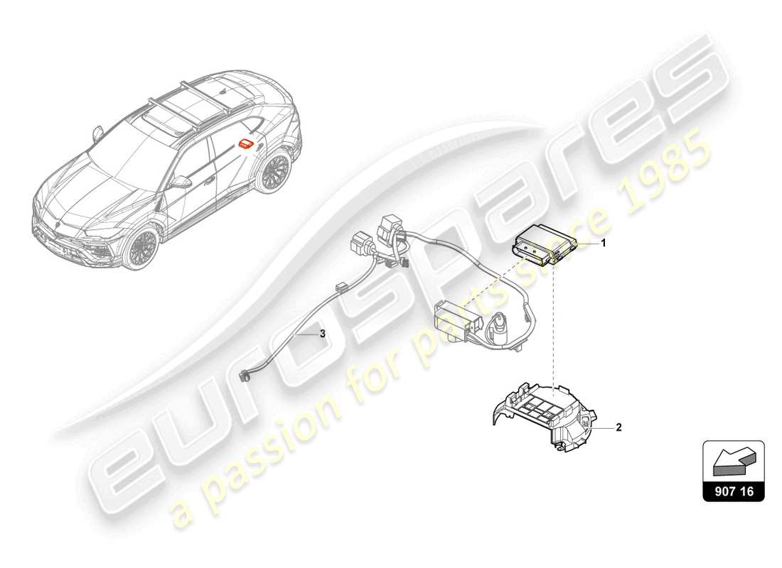 lamborghini urus (2022) control unit for fuel pump part diagram