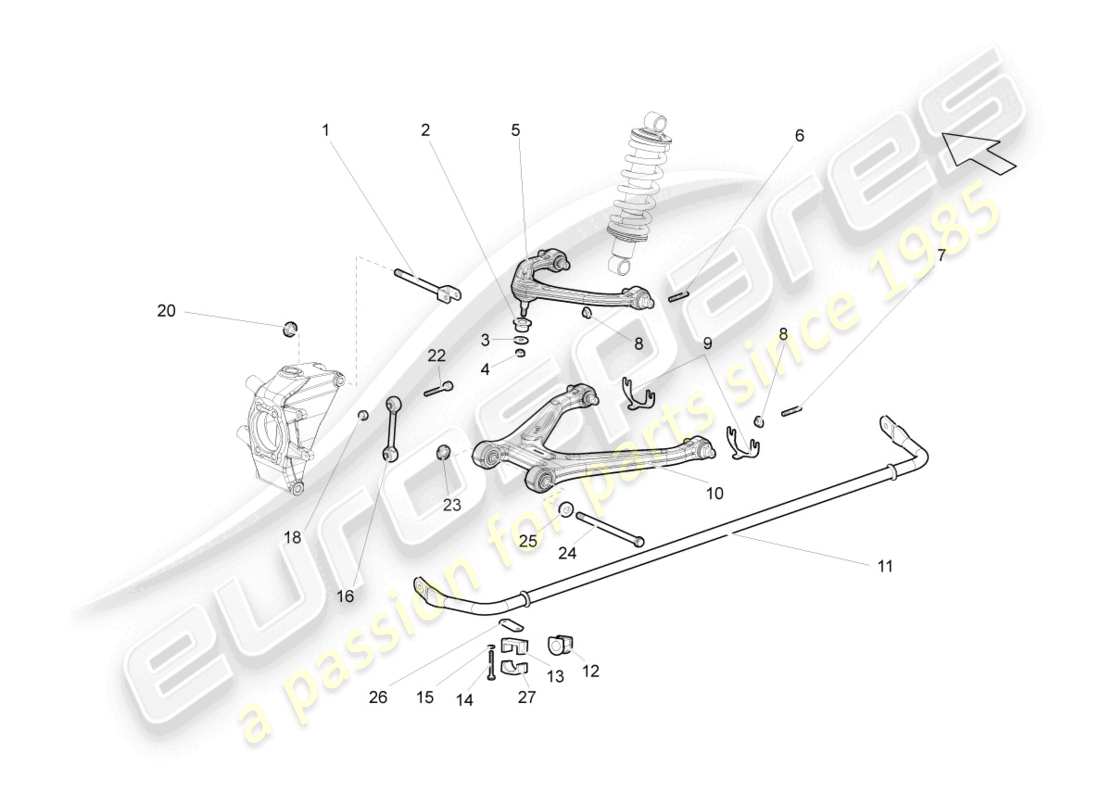 lamborghini gallardo coupe (2007) rear axle part diagram