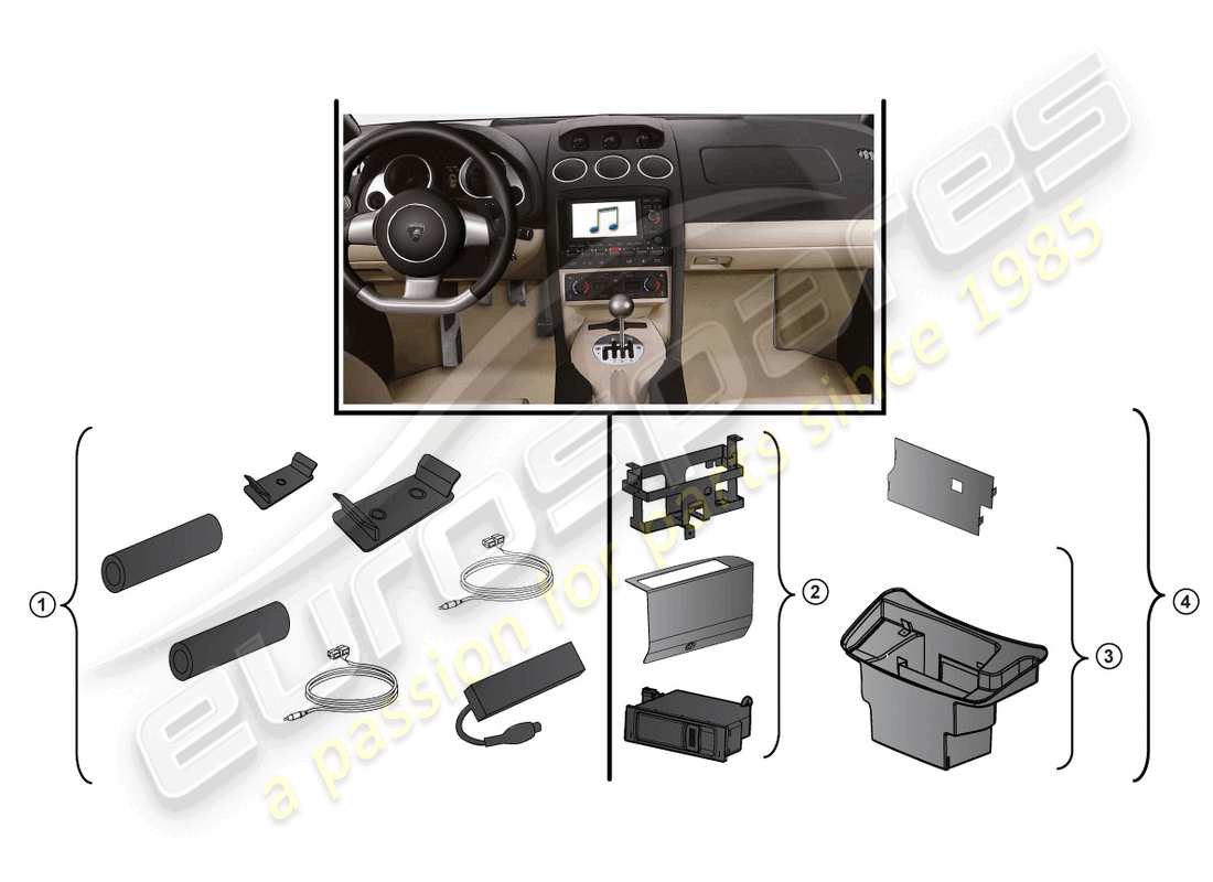 lamborghini gallardo coupe (accessories) retrofit kit parts diagram