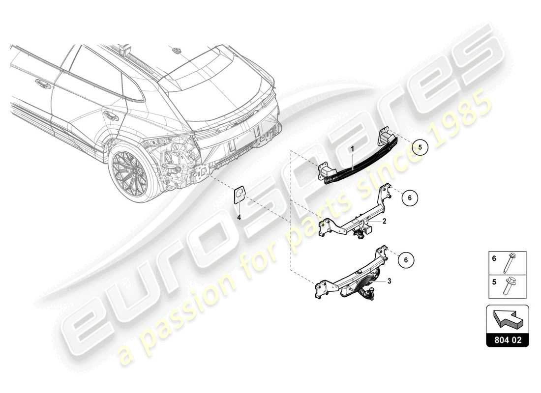 lamborghini urus (2022) retainer for bumper part diagram