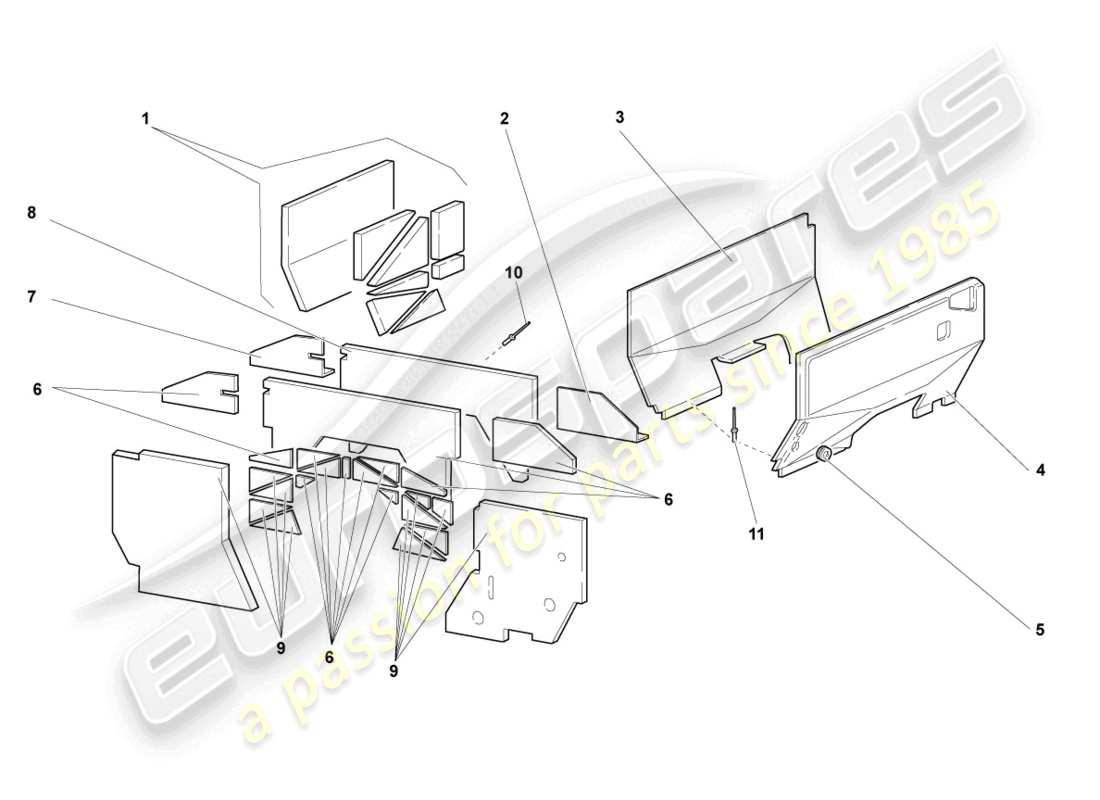 lamborghini reventon heat shield parts diagram