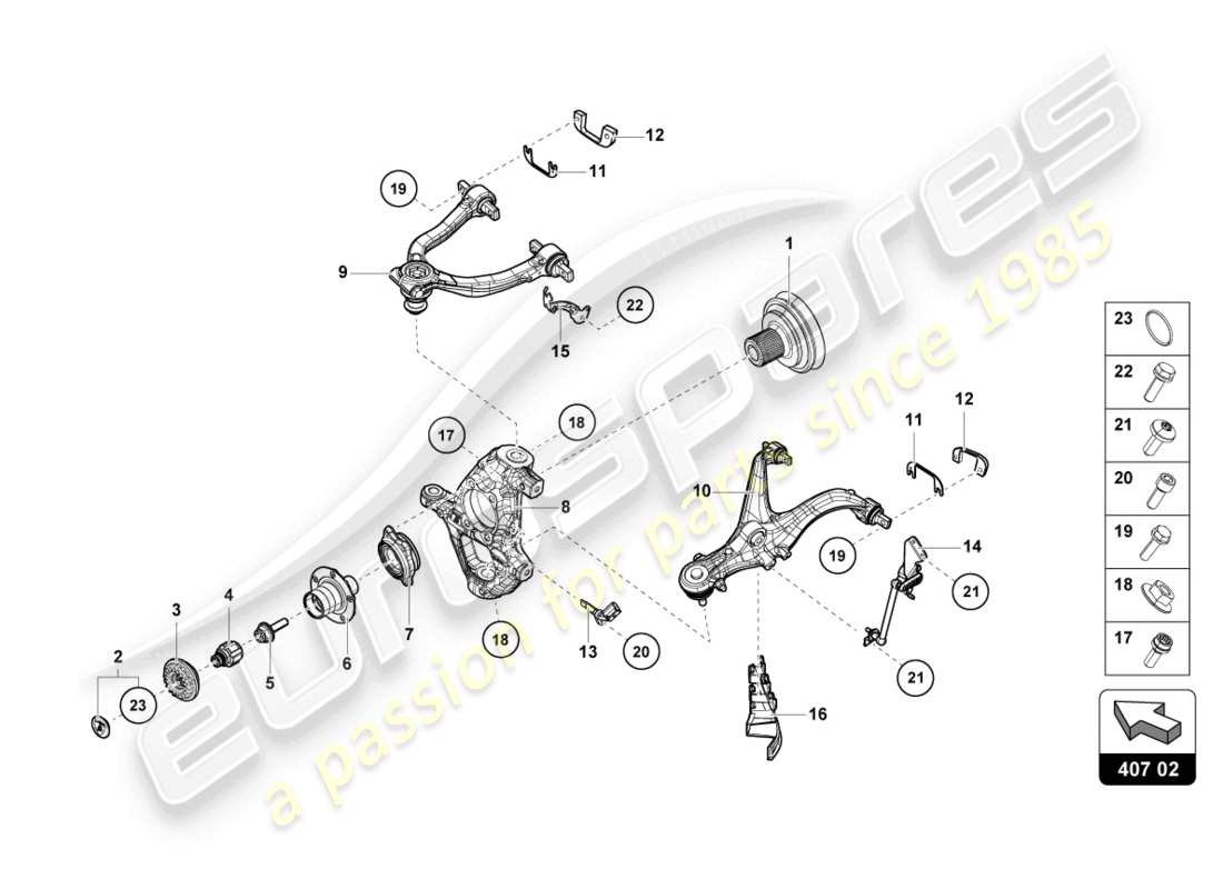 lamborghini 2023 (sto) axle shaft front part diagram