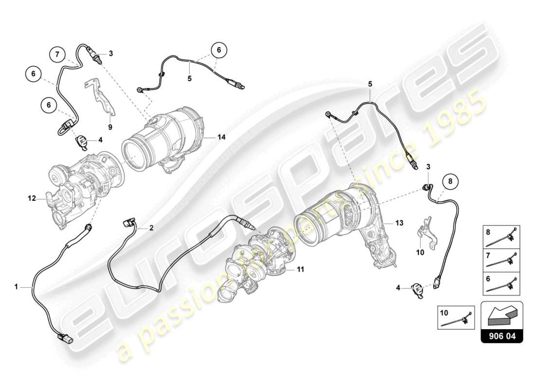 lamborghini urus (2021) lambda probe opf parts diagram