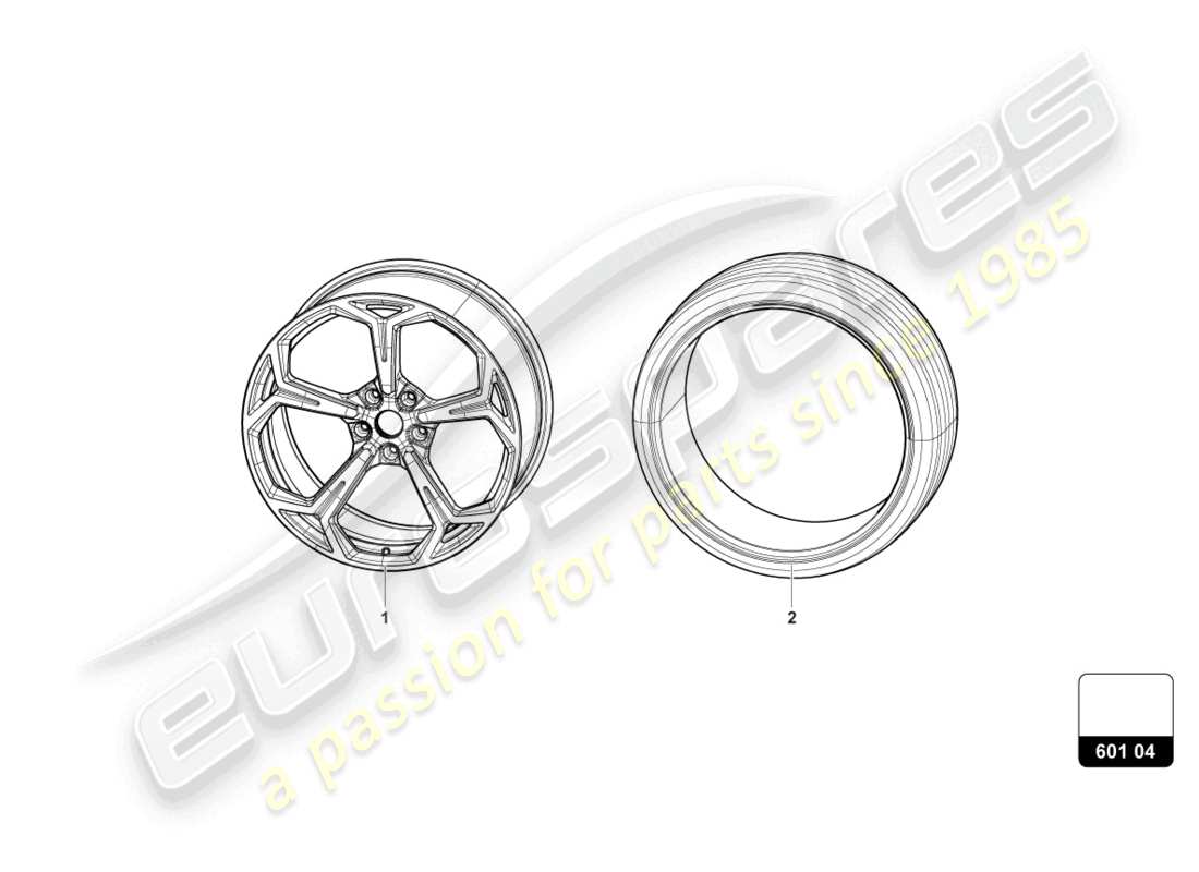 lamborghini urus (2020) wheels/tyres 22 parts diagram