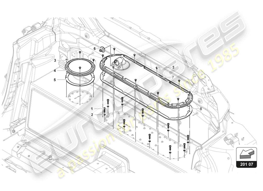 lamborghini 2018 (gt3 evo) fuel tank esterior part diagram