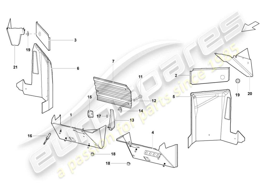 lamborghini lp550-2 spyder (2014) bodywork front part parts diagram