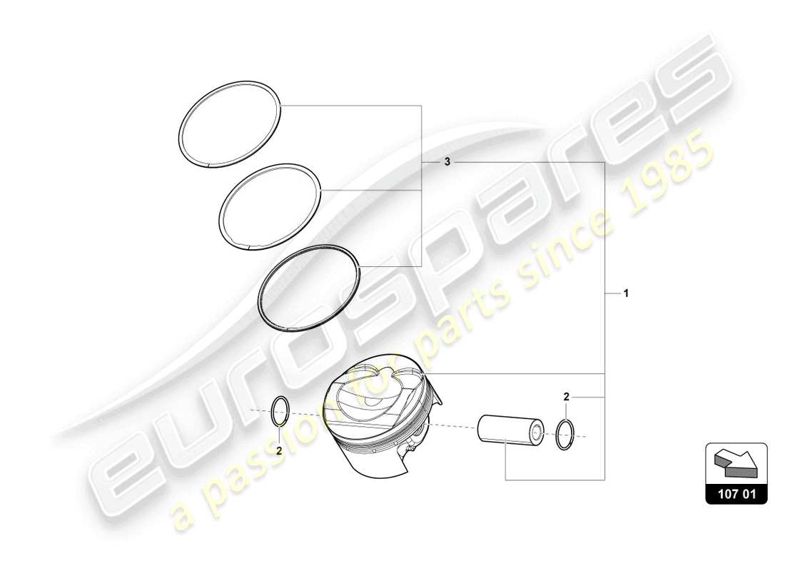 lamborghini 2023 (evo spyder) piston complete part diagram